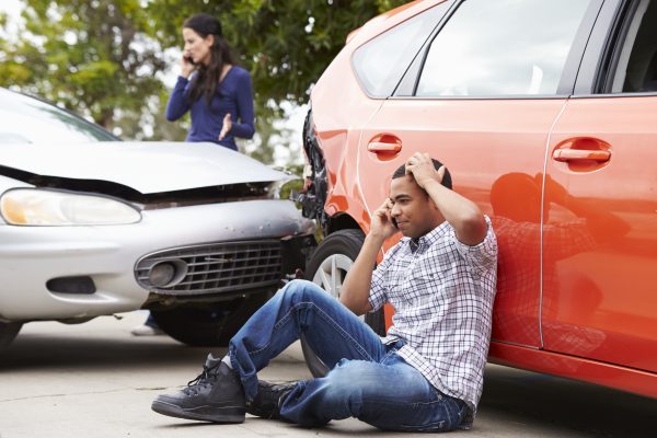 Photo of Cars Involved in a Collision or Crash Stock Photo - Image